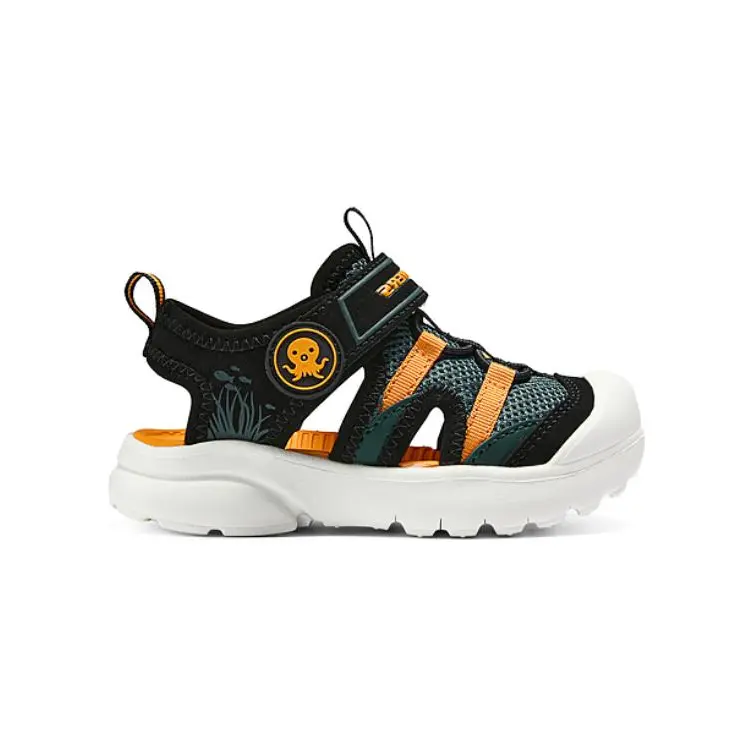 Детские туфли Skechers для малышей, черно-оранжевые — фото 2