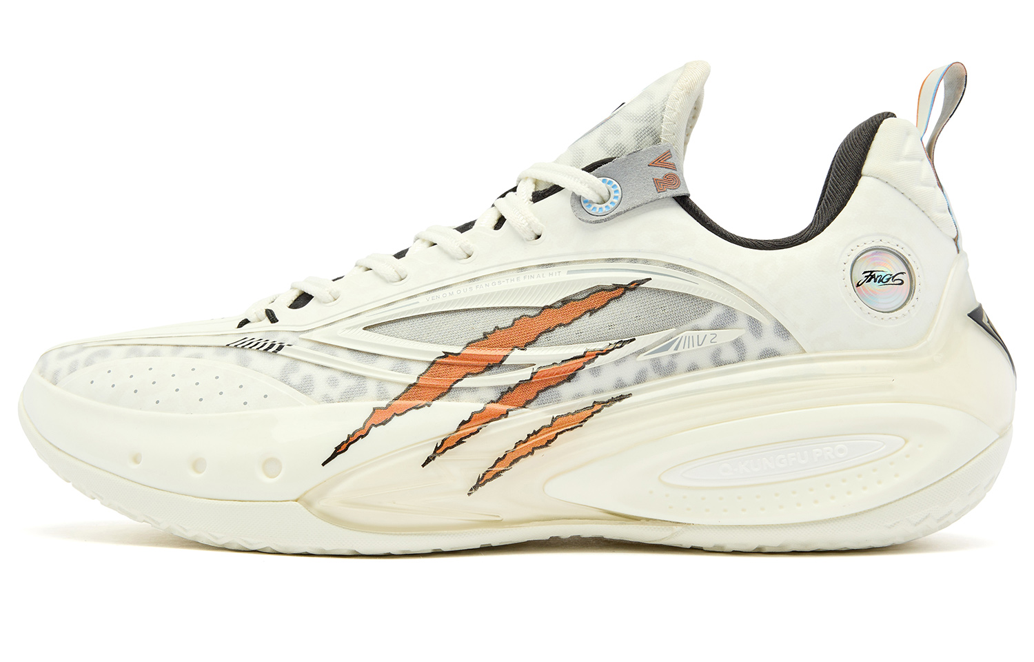 

QIAODAN Баскетбольные кроссовки Venom PRO3.0 V2, низкие, мужские, цвета слоновой кости, стального серого цвета