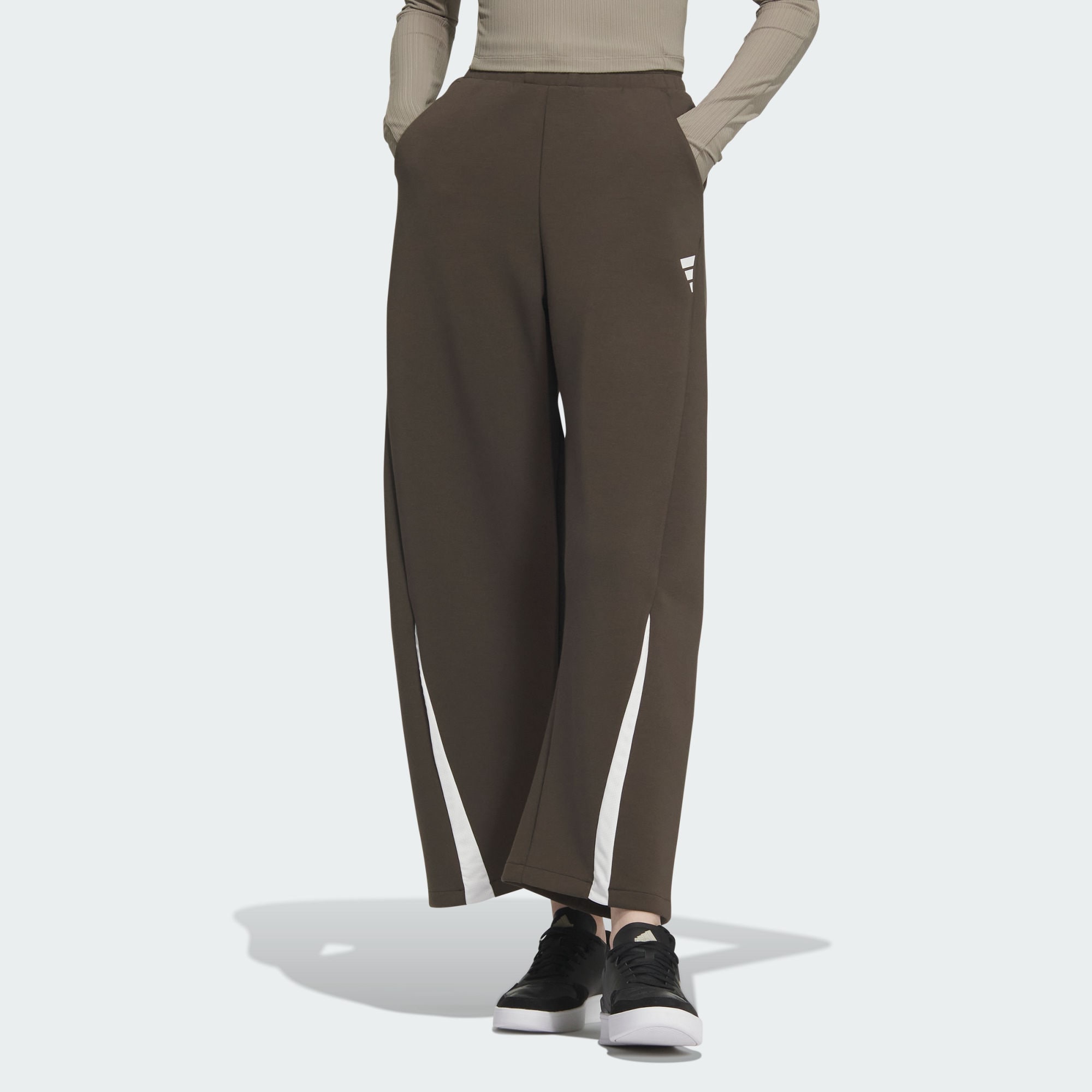 Женские повседневные брюки FW24 темно-оливкового цвета Adidas — фото 3