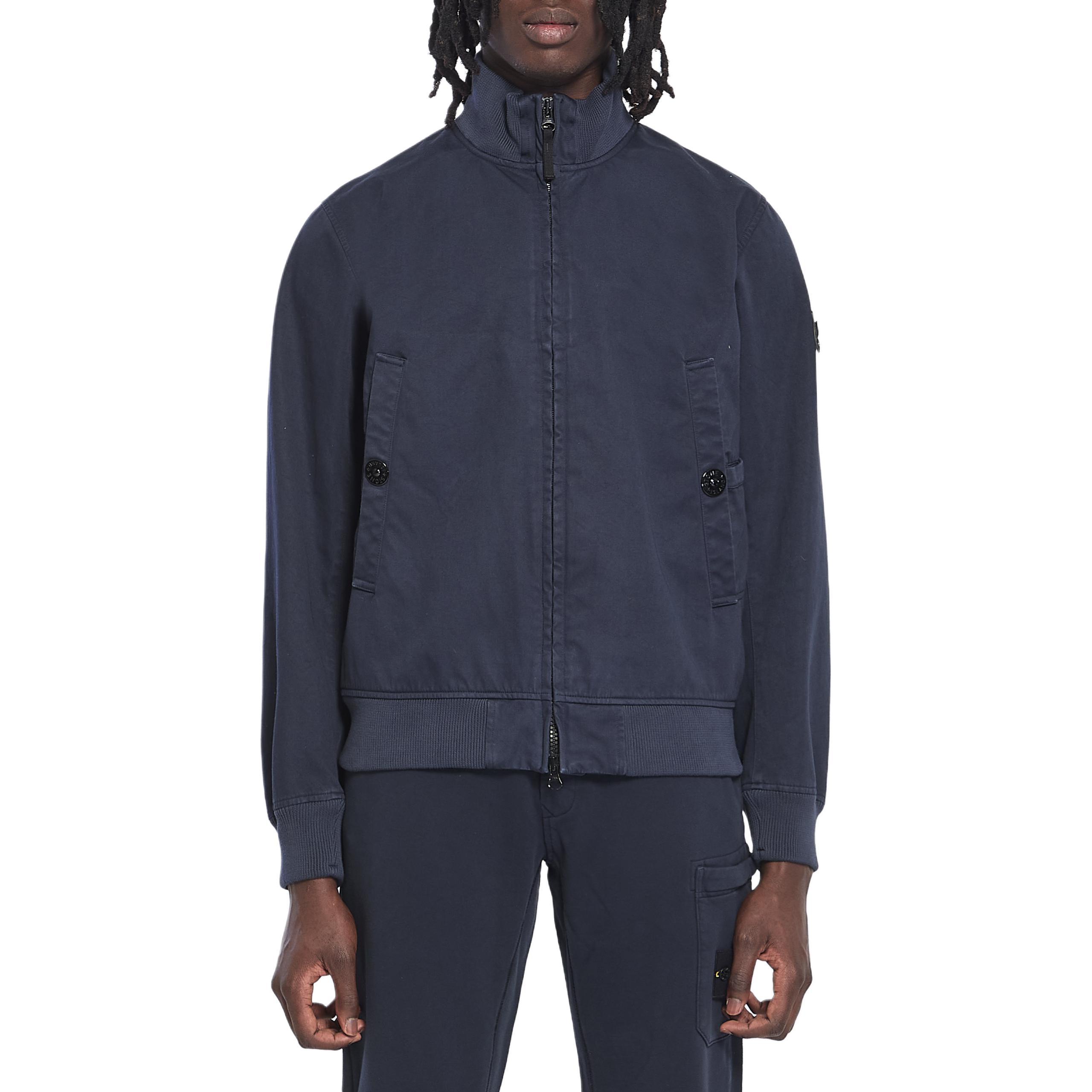 

STONE ISLAND Приталенная бомбер с высоким воротником, Blue