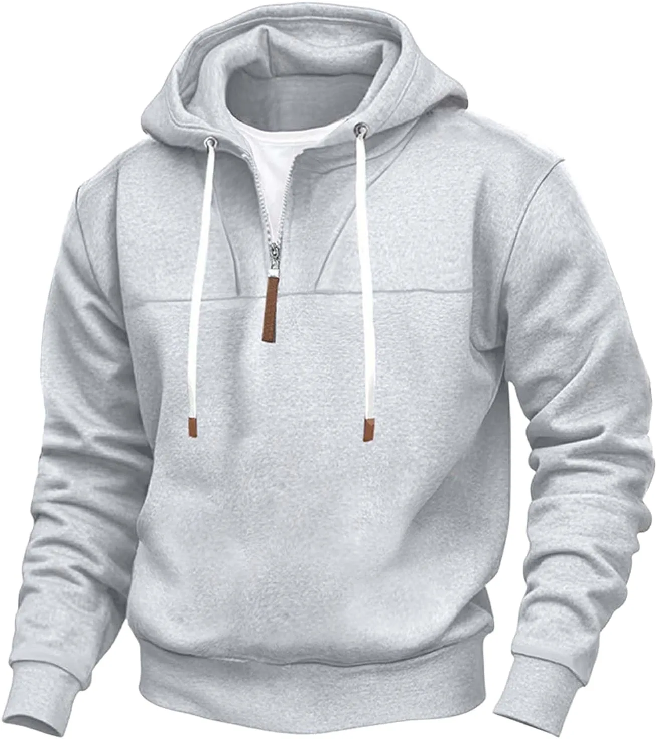 

Толстовка с капюшоном Fleece для мужчин, на молнии, однотонная XDFVC