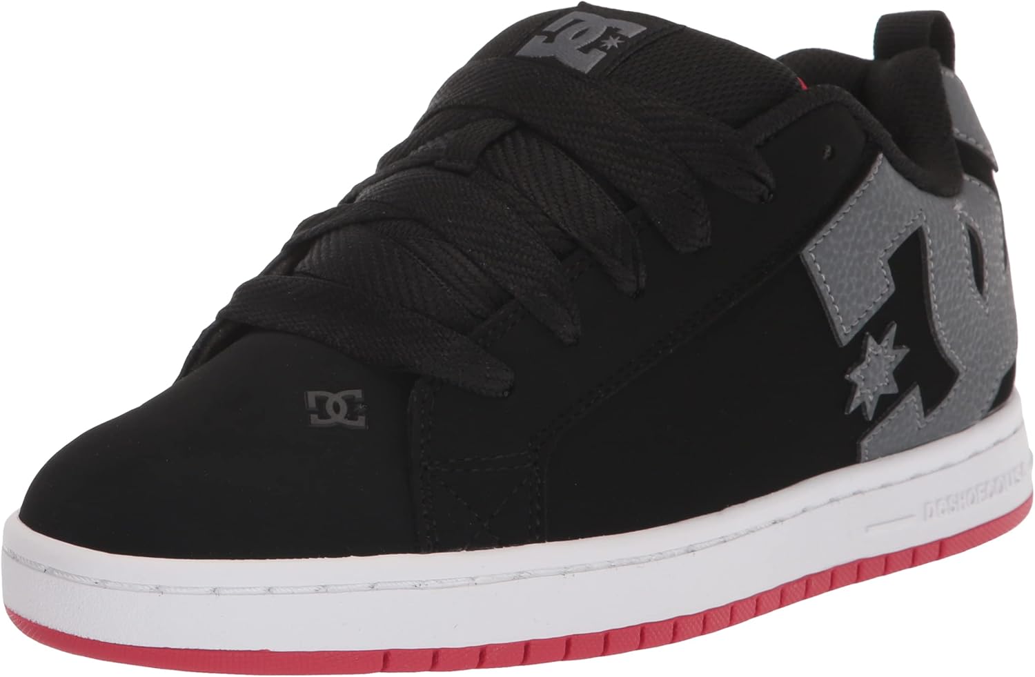 

Мужские кеды DC Mens Court Graffik Casual с низким верхом для скейтборда Dc Shoes, черный/красный/серый