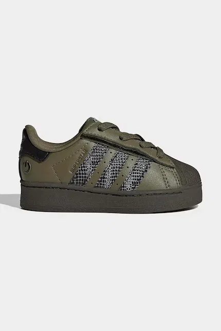 Кроссовки детские Superstar LED Lights Adidas Originals, зеленый