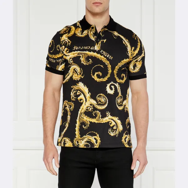 

Рубашка-Поло узкого кроя Versace, черный