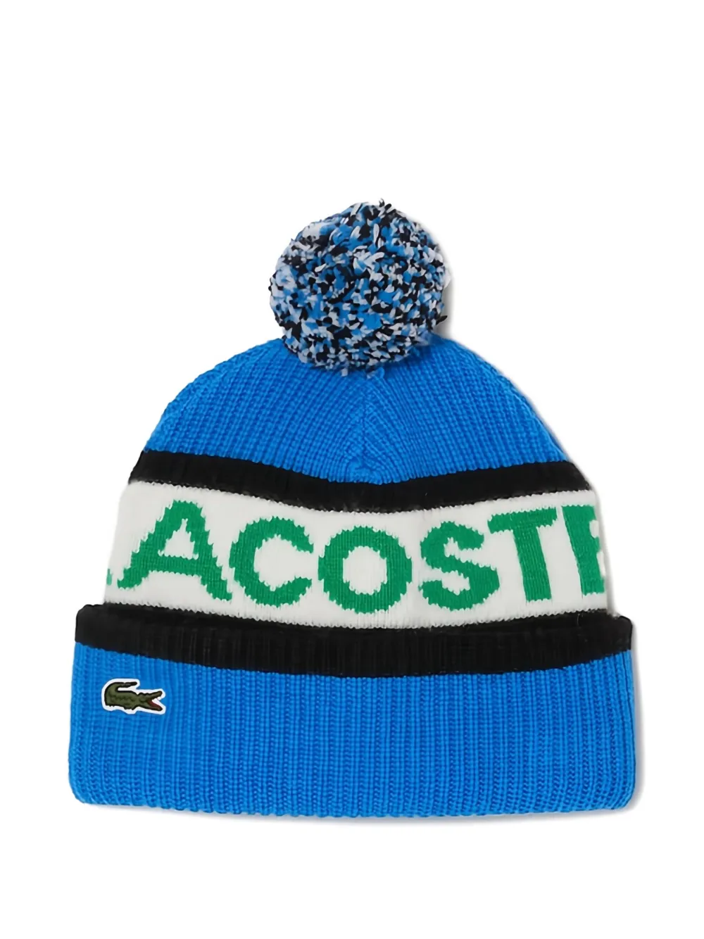

Шапка бини с помпоном Lacoste, синий