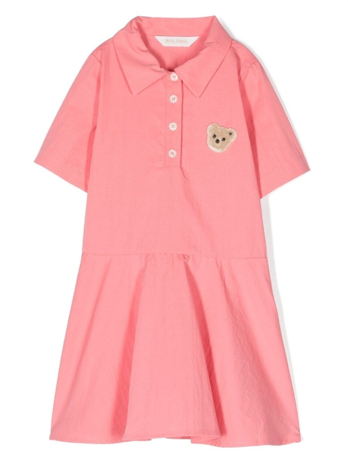 

Palm Angels Kids платье с воротником поло и нашивкой, розовый