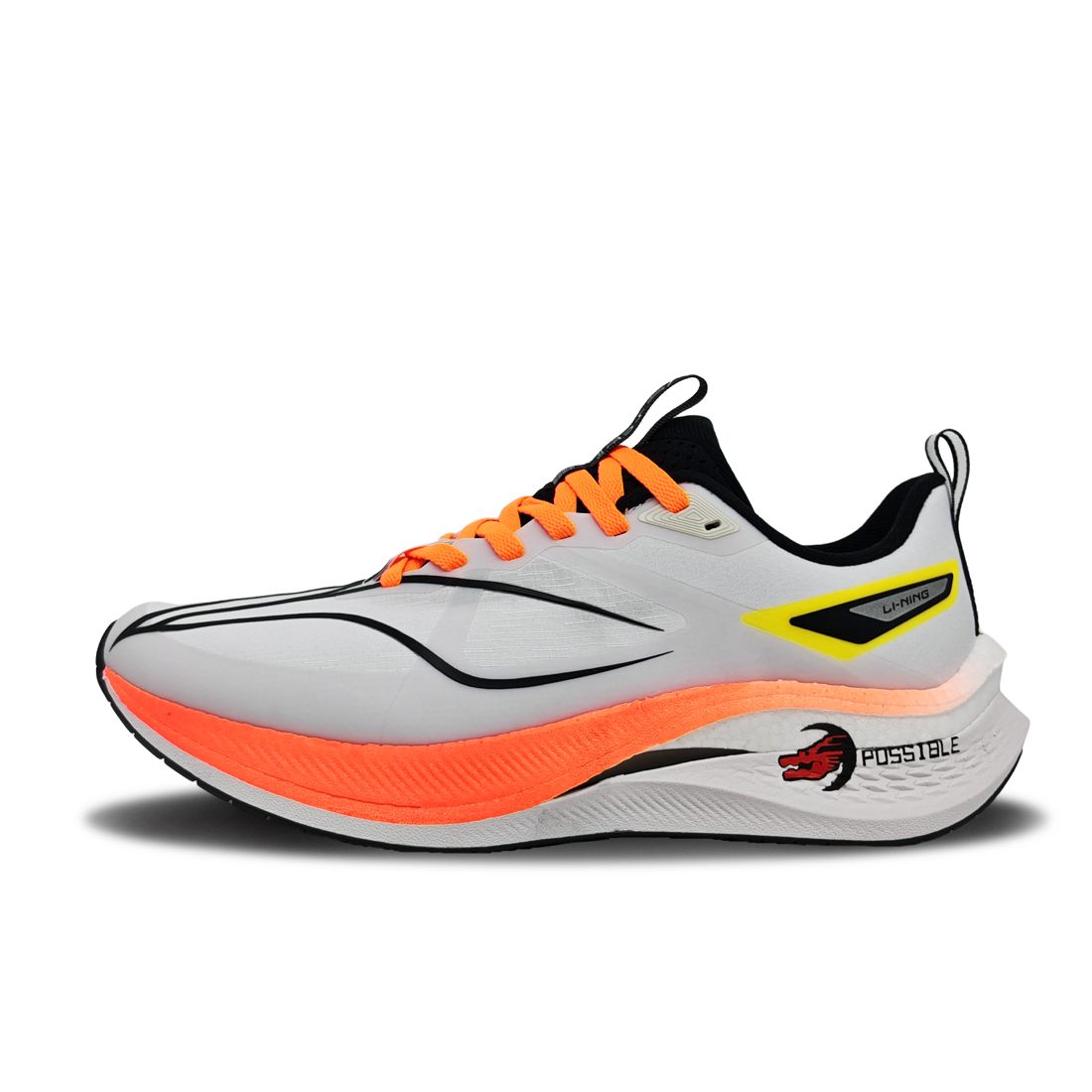 

LINING Кроссовки для бега Red Hare 7 Pro с амортизацией, износостойкие, дышащие, низкие, повседневные, мужские, белые, оранжевые