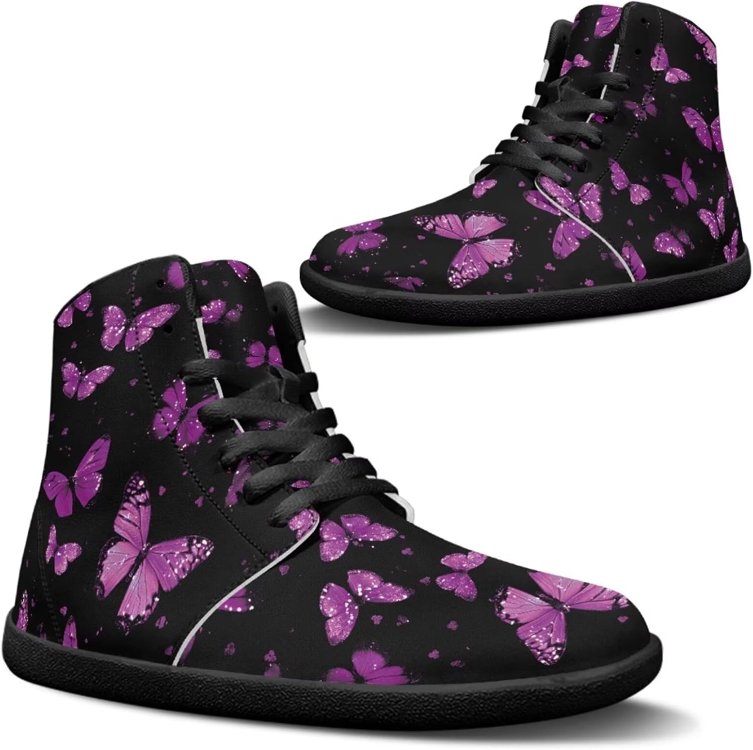 

Высокие кроссовки Jeiento Босоножки для мужчин и женщин с широким носком и дизайном бабочки, фиолетовый