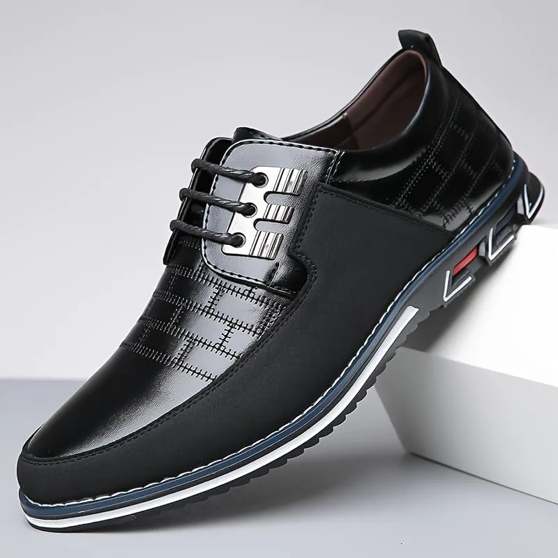 Men's lace-up Business Casual Shoes - Shock-Absorbing Insole, Anti-Slip Rubber Sole - Simple and Professional Style. Suitable for Offices, Events, and Travels - for Daily use and Weddings Clolinde, черный — фото 2