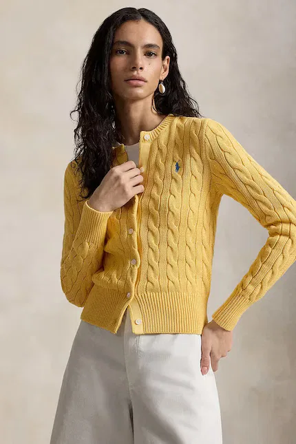 Кардиган женский из хлопка COTTON-LSL-CRD Polo Ralph Lauren, желтый