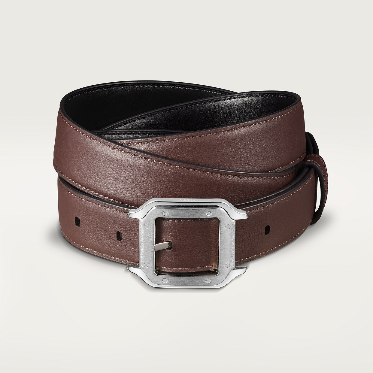 

Мужской ремень Cartier Ceinture, Santos de Cartier, черная воловья кожа