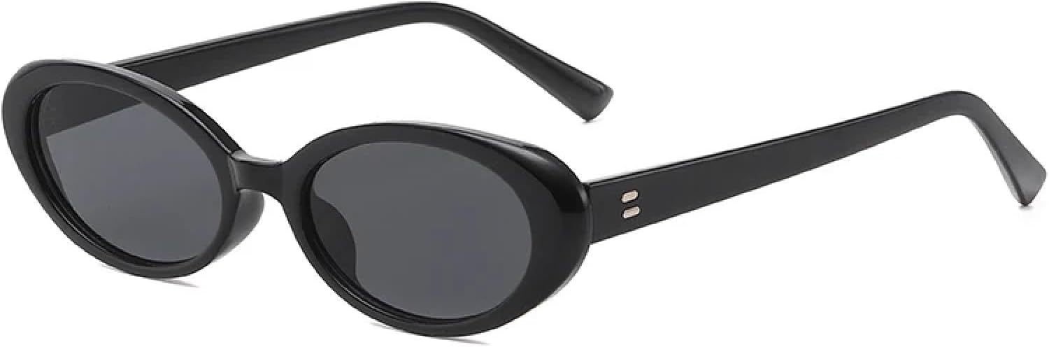 

Солнцезащитные очки с защитой от УФ-излучения UV400 | Овальная черная маленькая оправа | Для женщин и мужчин, для занятий спортом на открытом воздухе и вождения DSVIGF, Black