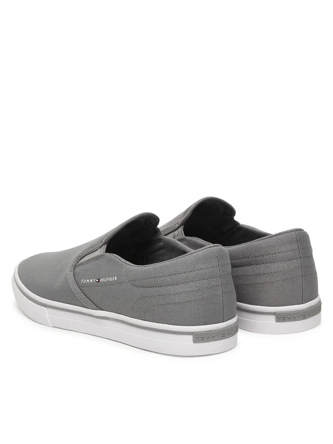 Tommy Hilfiger Слипоны Vulc Core из ткани FM0FM05689 серые — фото 3
