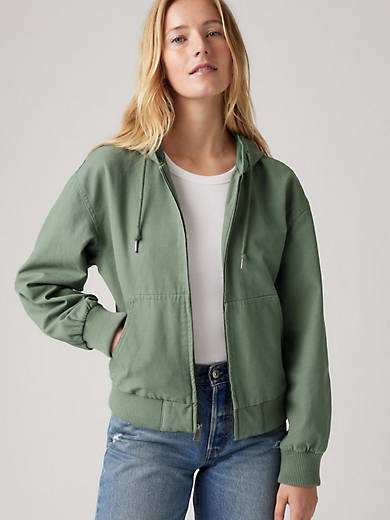 

Свободная куртка-бомбер с капюшоном Levi's, цвет Light Green