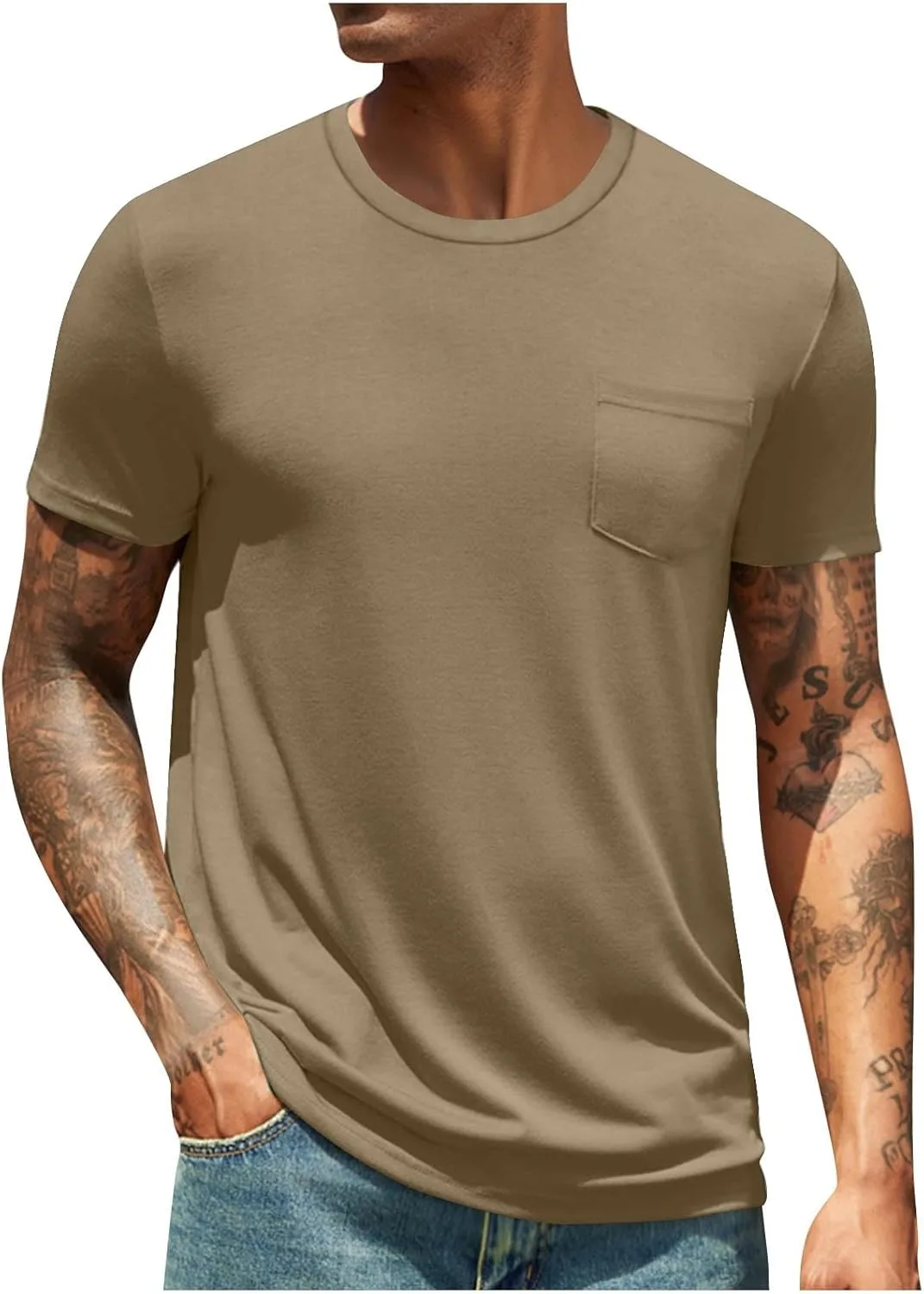 

Мужская футболка с коротким рукавом и круглым вырезом