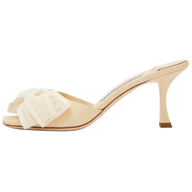Jimmy Choo Тапочки-слайды 7 см женские бежевые
