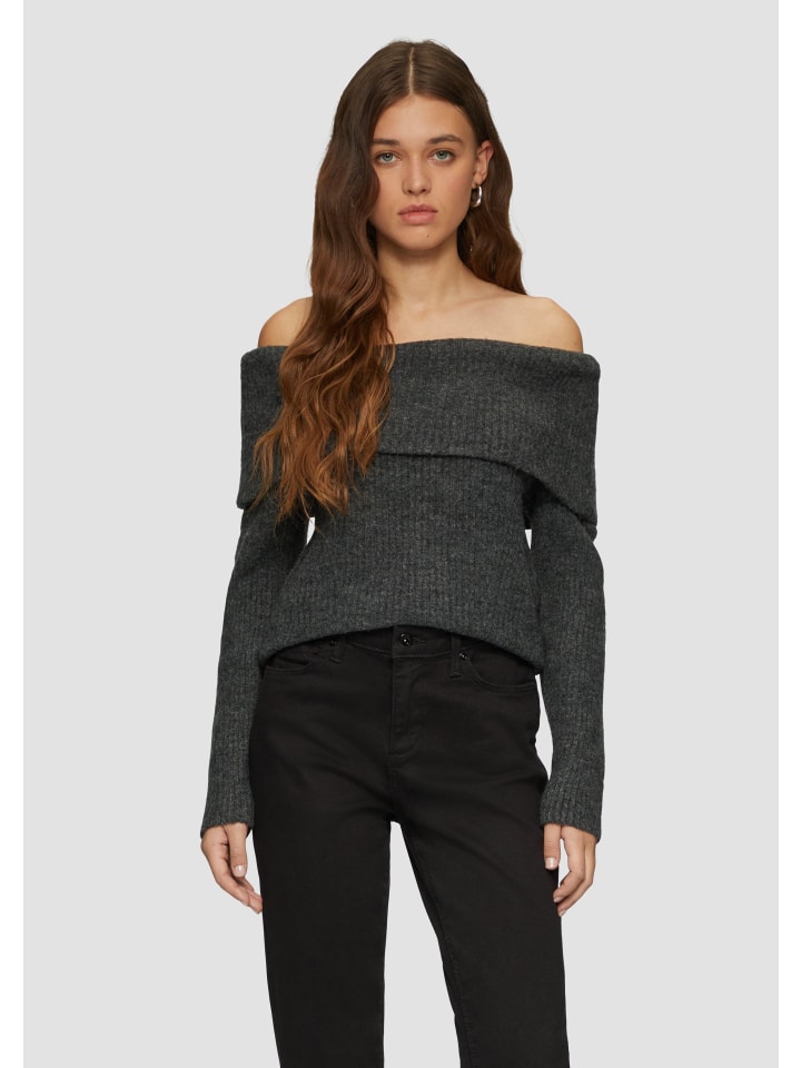 

Пуловер QS Strickpullover langarm, черный
