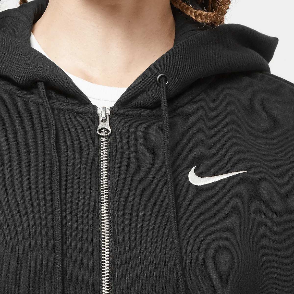 Худи Nike Sportswear Phoenix Fleece Oversized Full-Zip, черно-белый — фото 3