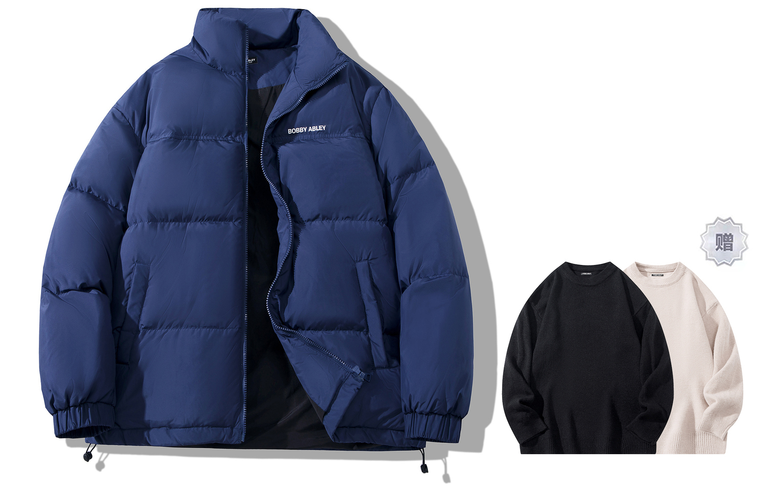 

BOBBY ABLEY Унисекс пуховик, Dark Blue (with Crew Neck Sweater Included)