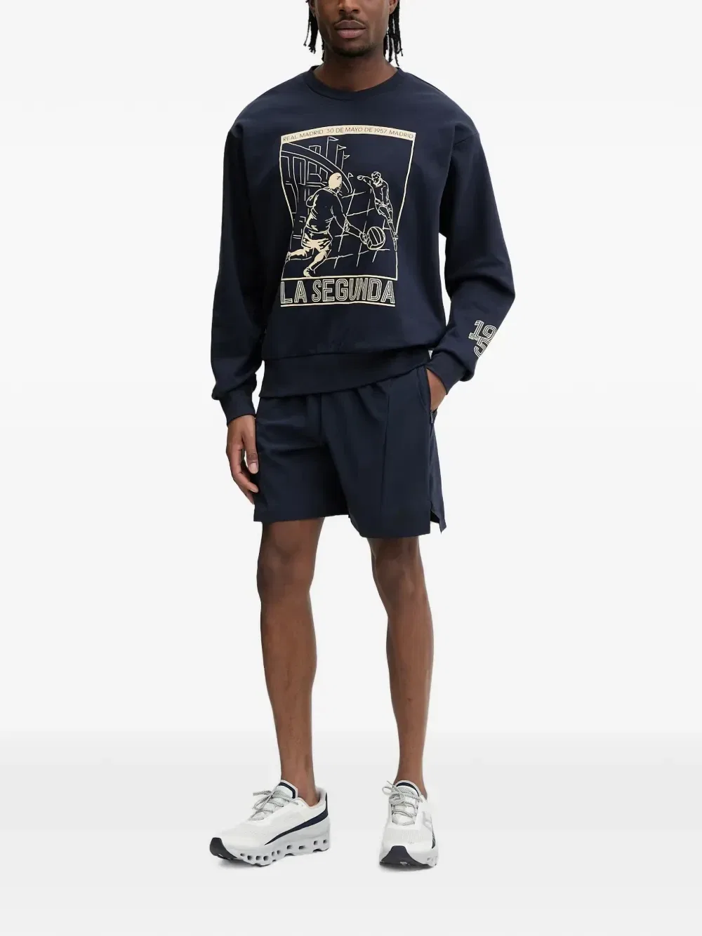 Свитшот Real Madrid Heritage с графическим принтом Adidas, синий — фото 2