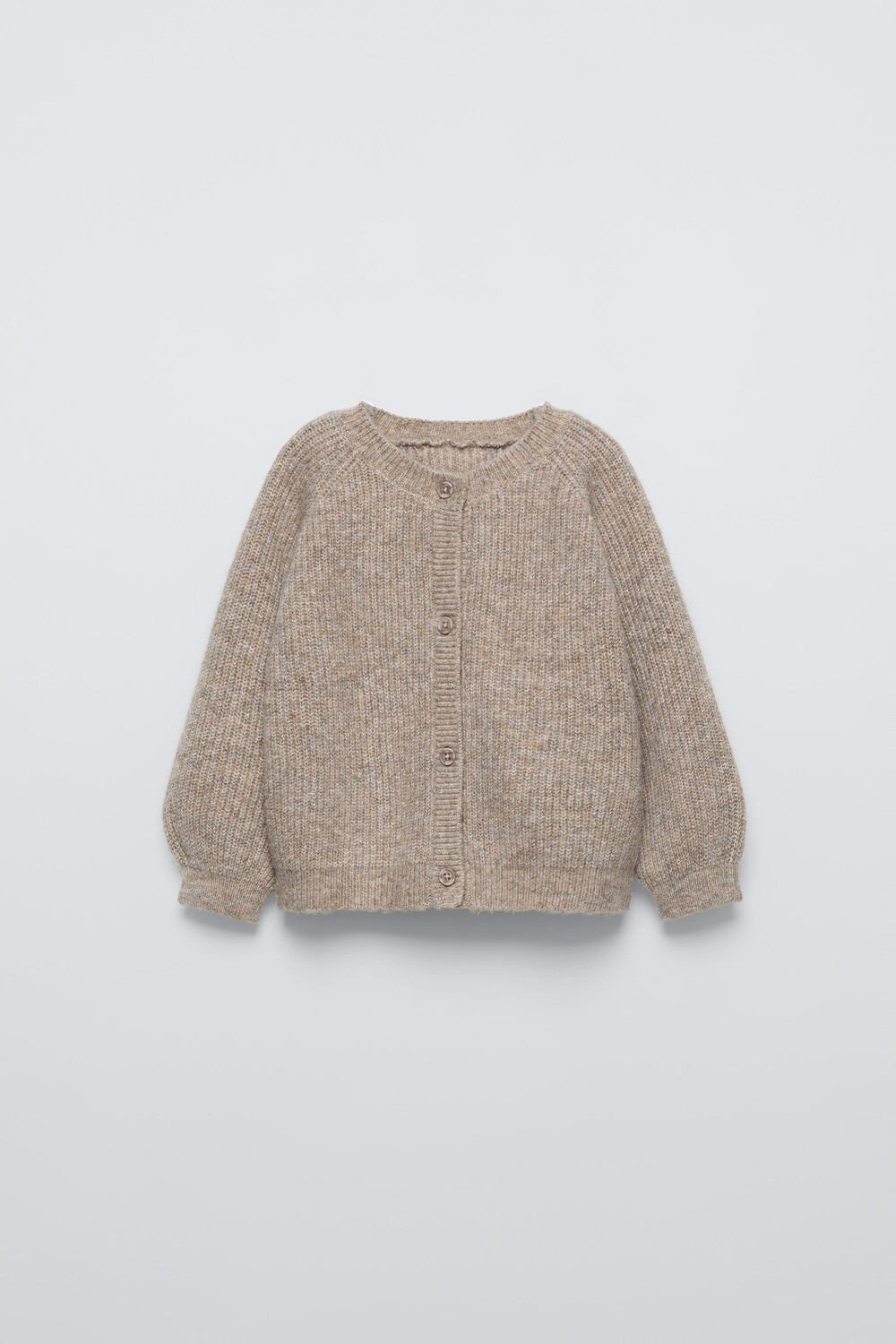 

Кардиган изнаночной вязки ZARA, коричневый мергель