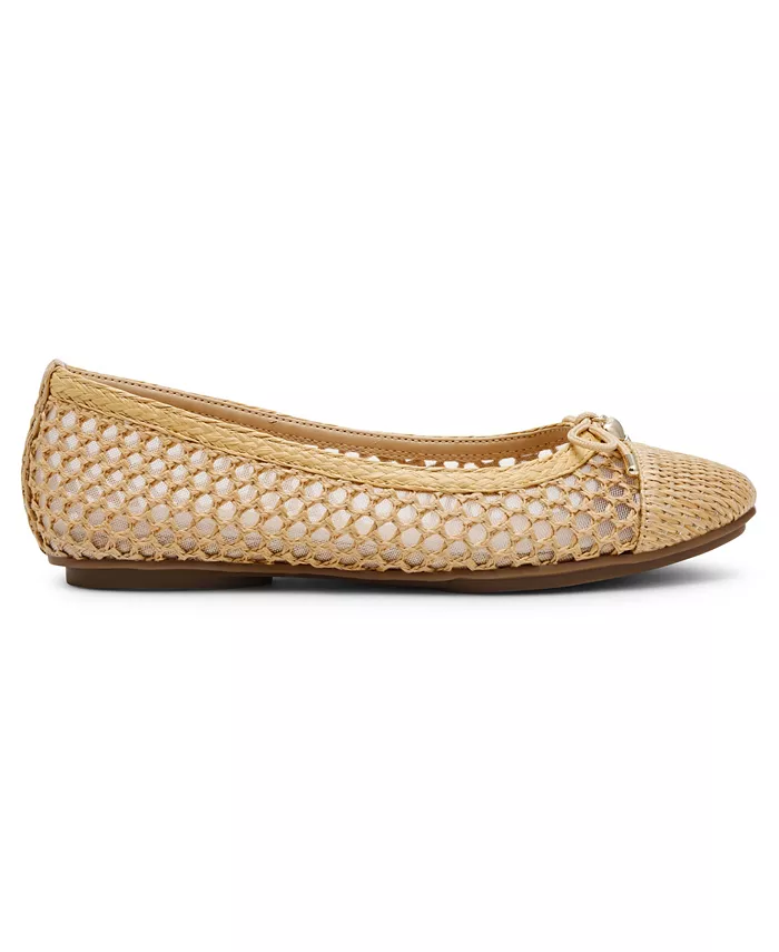 Женские балетки Luci с отделкой из рафии на мыске Anne Klein, коричневый/бежевый — фото 2