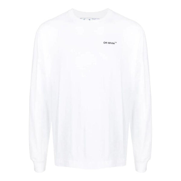 

Футболка Men's OFF-WHITE SS22 Logo Printing Long Sleeves White T-Shirt, белый