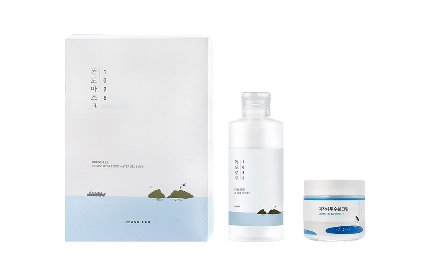 

Набор уходовой косметики Dokdo Emulsion увлажняющий, освежающий, восстанавливающий, гидратирующий вода 200мл+эмульсия 200мл ROUND LAB