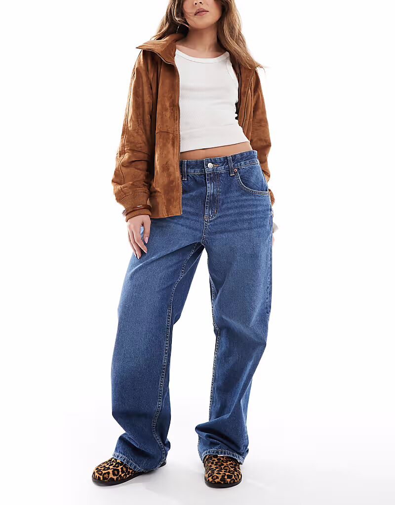 

Широкие джинсы ASOS DESIGN темно-синего цвета