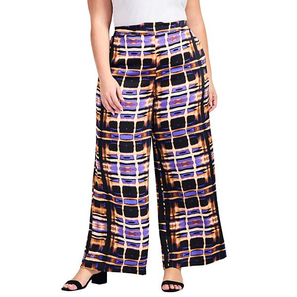 

Женские брюки-клеш Goldi из сатина plus size Avenue, Abstract Burnout