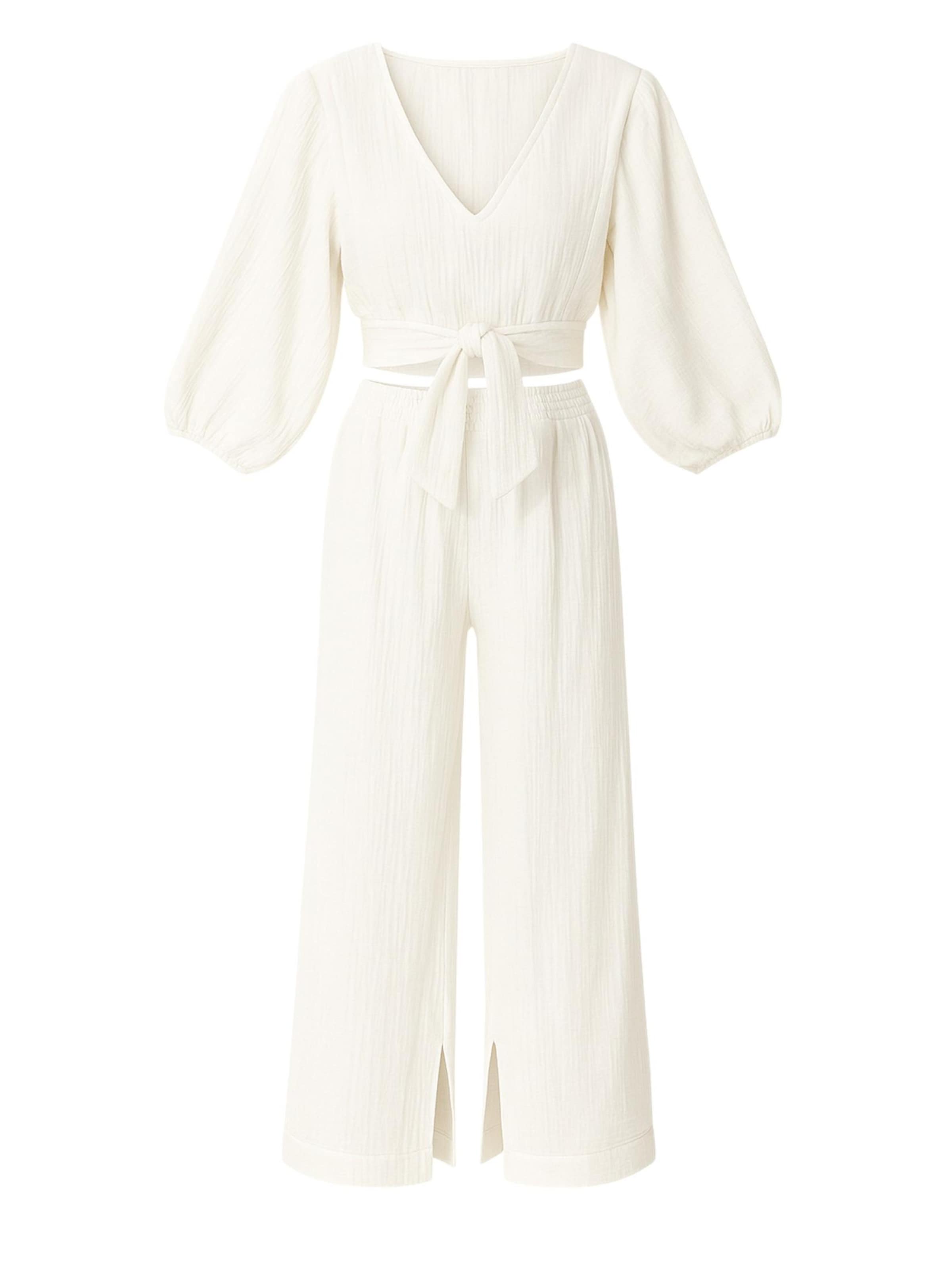 

WENOR Домашняя одежда 'FLOWSET' в белом цвете