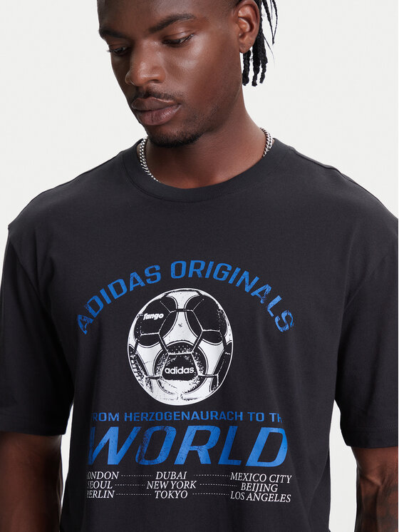 Футболка обычного кроя 90s Football Graphic JX3064 Adidas, черный — фото 4