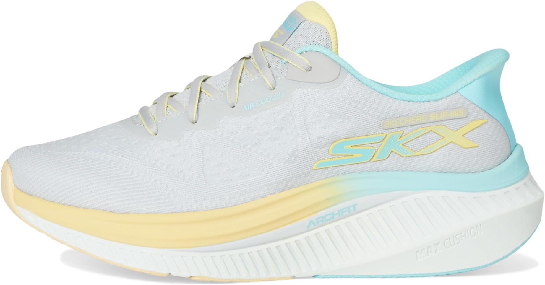 Кроссовки SKECHERS Performance Max Cushioning Arch Fit Areena Hands Free Slip-Ins, Gray/Aqua — фото 4