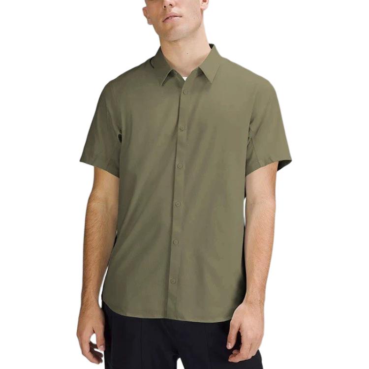 

Рубашка Airing Easy SS23 мужская Lululemon, оливковый