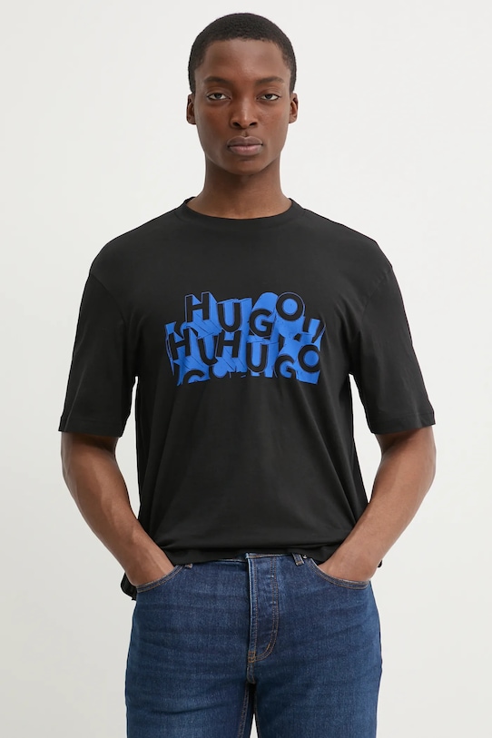 

Хлопковая футболка Hugo Blue, черный