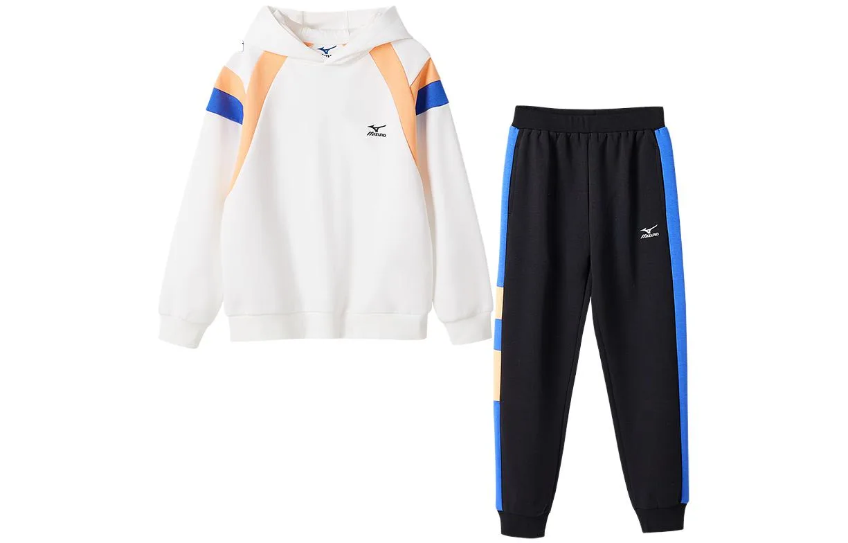Детская повседневная худи для спорта Mizuno, Set (Top Ecru+Bottom Black) — фото 3