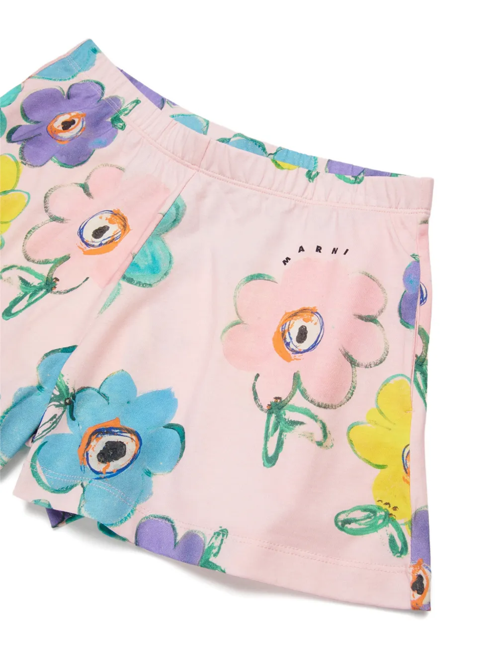 Шорты с цветочным принтом Marni Kids, розовый — фото 3