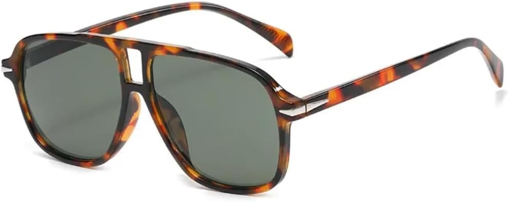 

Солнцезащитные очки с защитой UV400 | Двойная перемычка, заклепки, синие линзы | для женщин и мужчин, для занятий спортом на открытом воздухе и вождения DSVIGF, Leopard Black