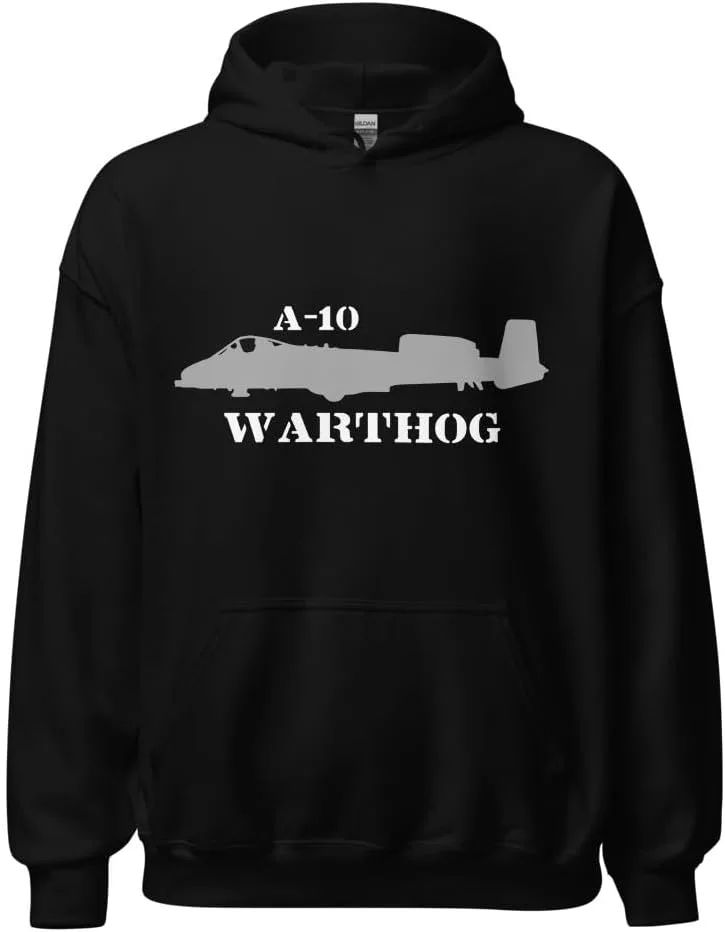 Толстовка с принтом A-10 Thunderbolt II Warthog для энтузиастов авиации Generic, черный