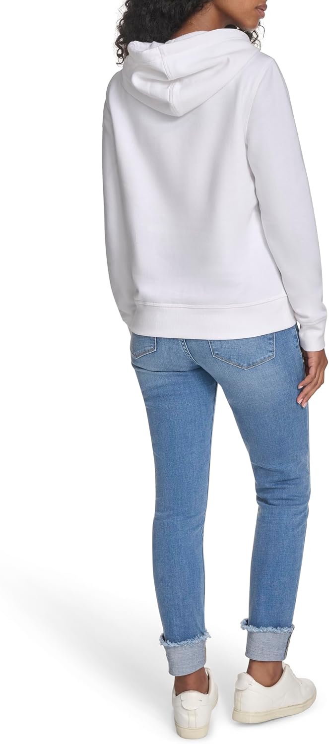 Женская флисовая мягкая толстовка с капюшоном Tommy Hilfiger, Bright White — фото 3