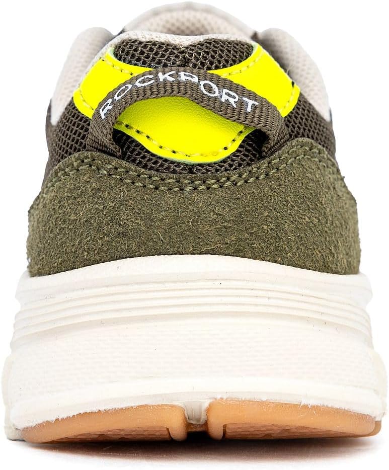 Детские кроссовки Rockport Kids для мальчиков - эластичные кроссовки без шнурков с амортизирующей подошвой, дышащей сеткой и прочным сцеплением (размеры для малышей/маленьких детей), слоновая кость/оливковый — фото 2