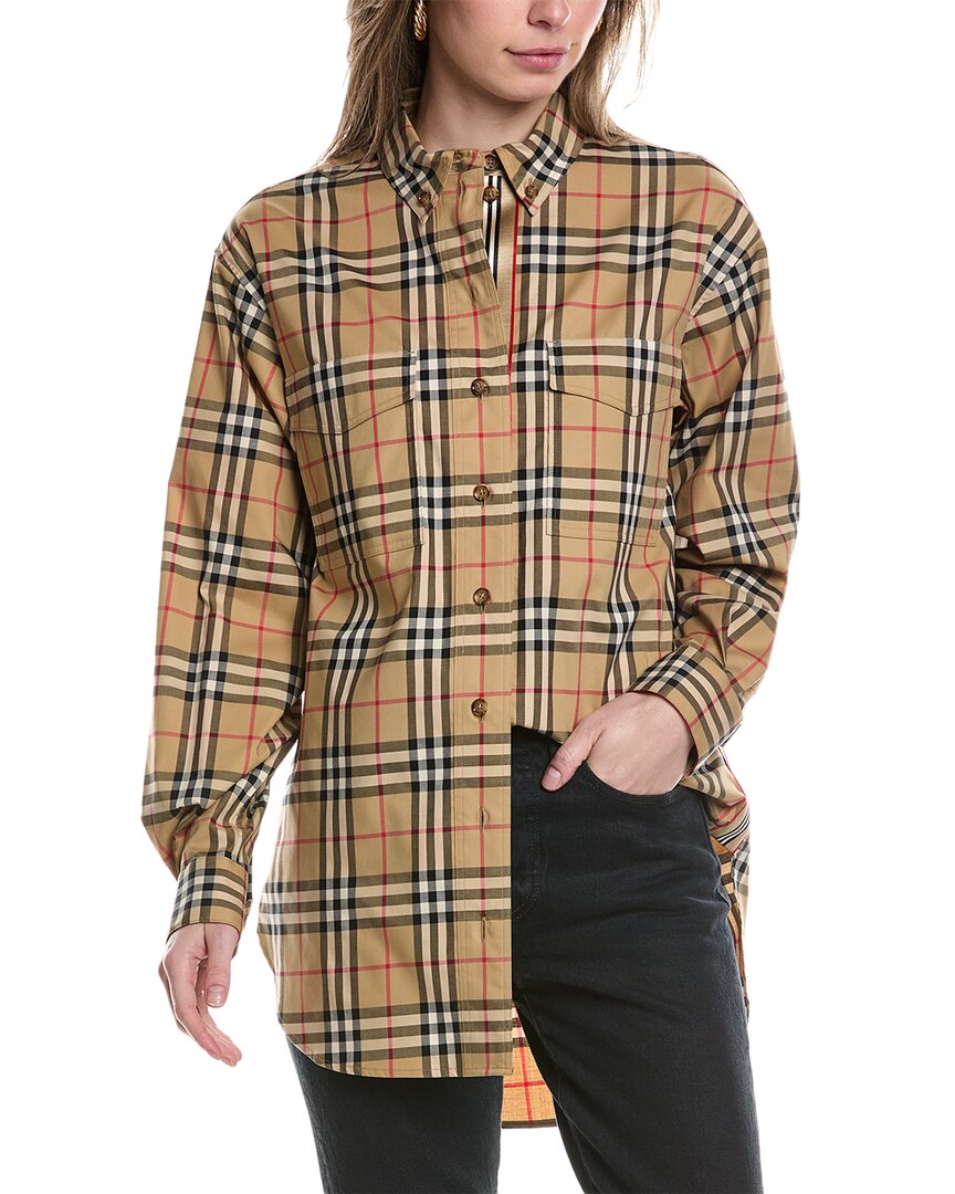 

Рубашка Burberry, бежевый