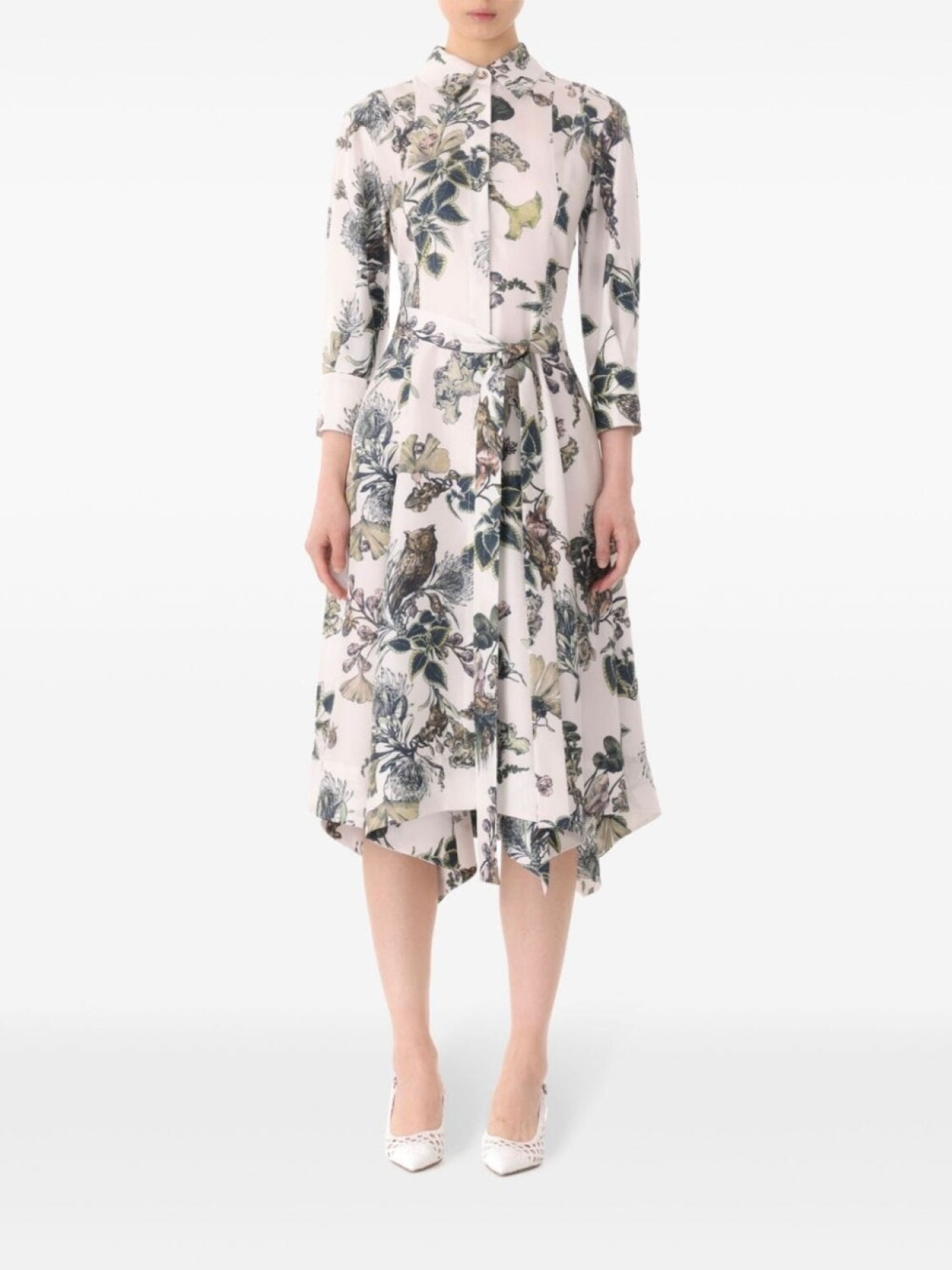 

Jason Wu Collection шелковое платье-рубашка с цветочным принтом, нейтральный цвет