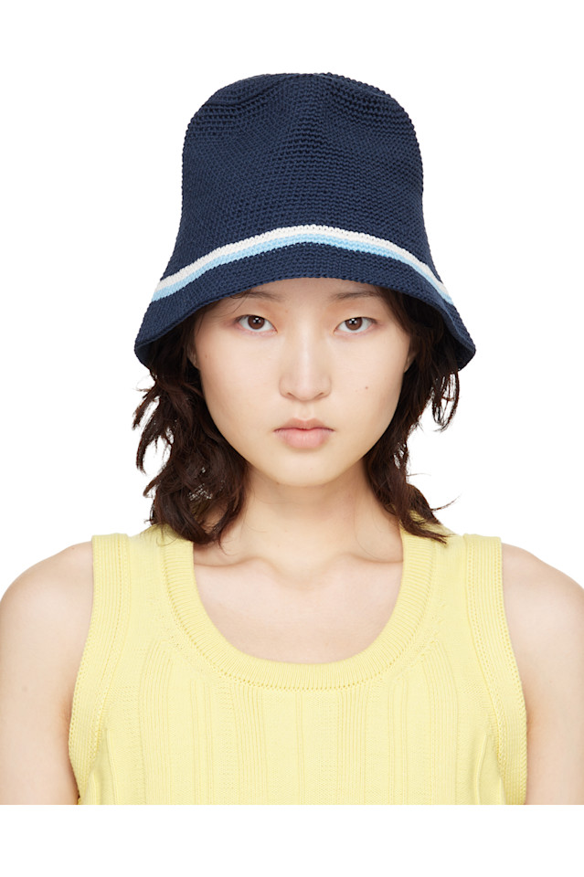 

B.B. Wallace Вязаная хлопковая панама Navy Schnabel