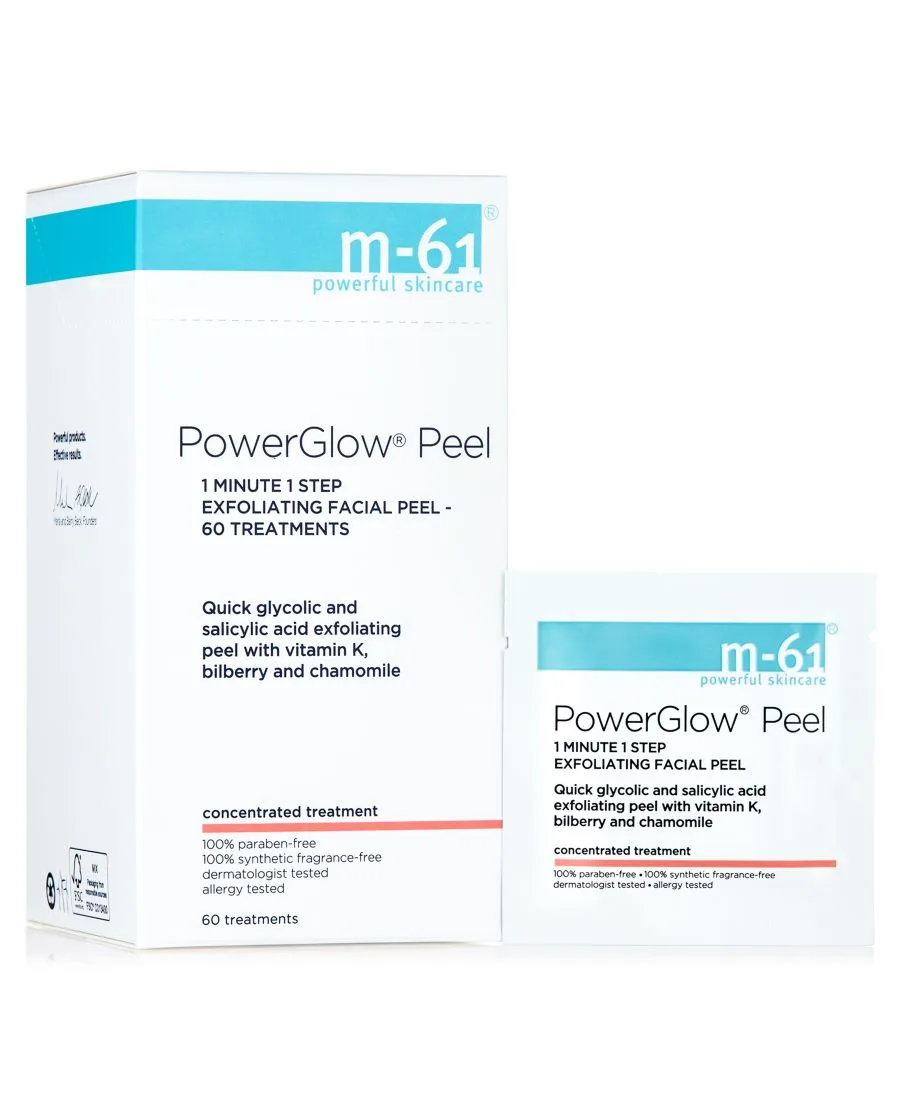 Пилинг для лица PowerGlow Peel 1 Minute 1 Step Exfoliating Facial Peel, 60 процедур M-61 by Bluemercury, None