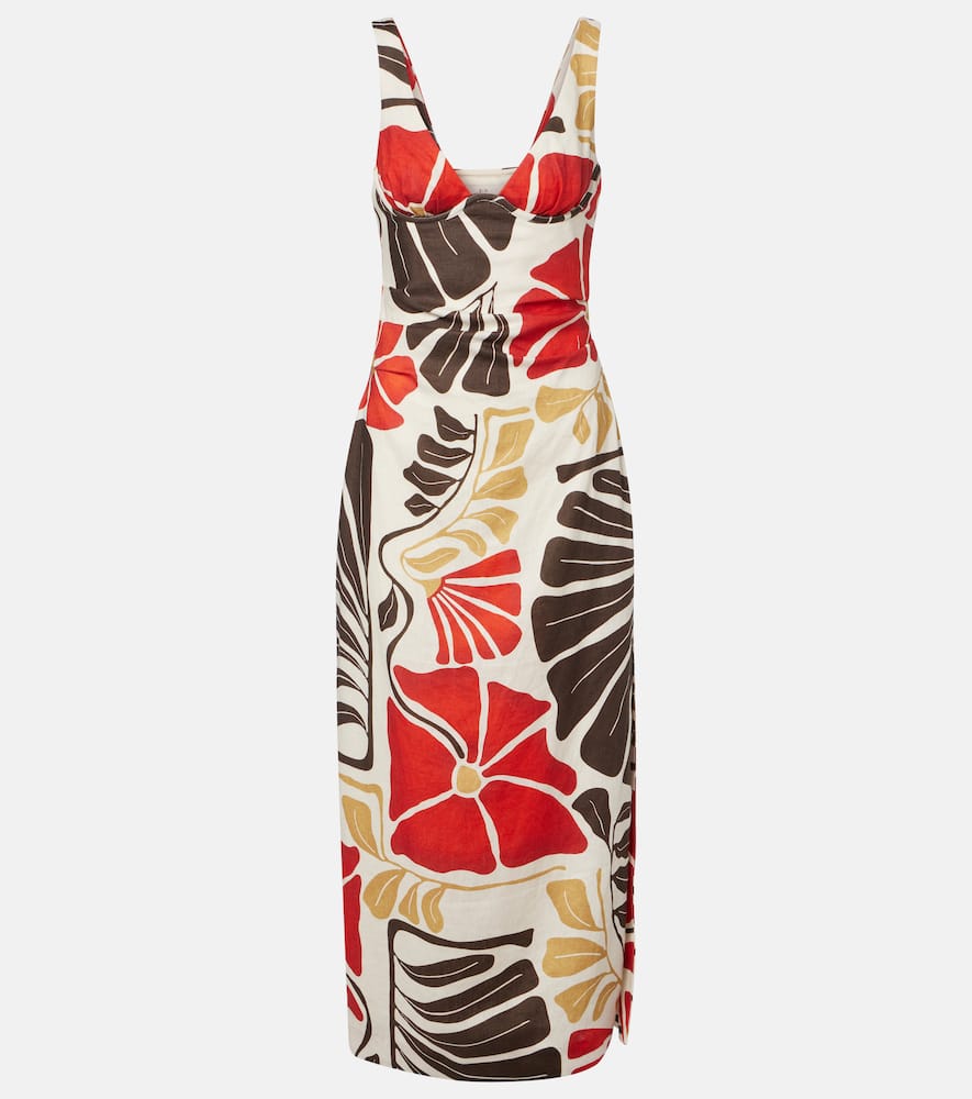 

Джульетта платье миди из льна с цветочным принтом SIR, Fiorello Rosso