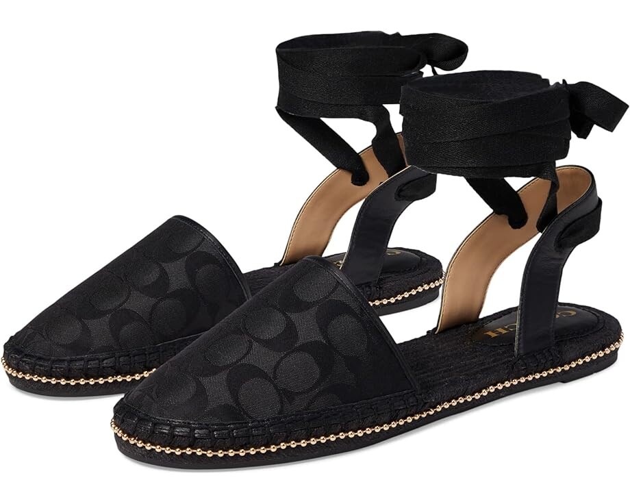 

Сандалии COACH Corrine Signature Recycled Nylon Espadrille, черный