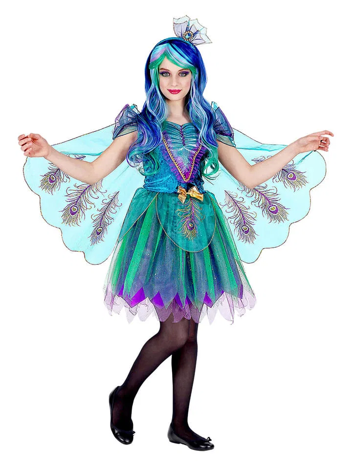 Костюм павлина с вуалью Carnival Party, сине-бирюзовый