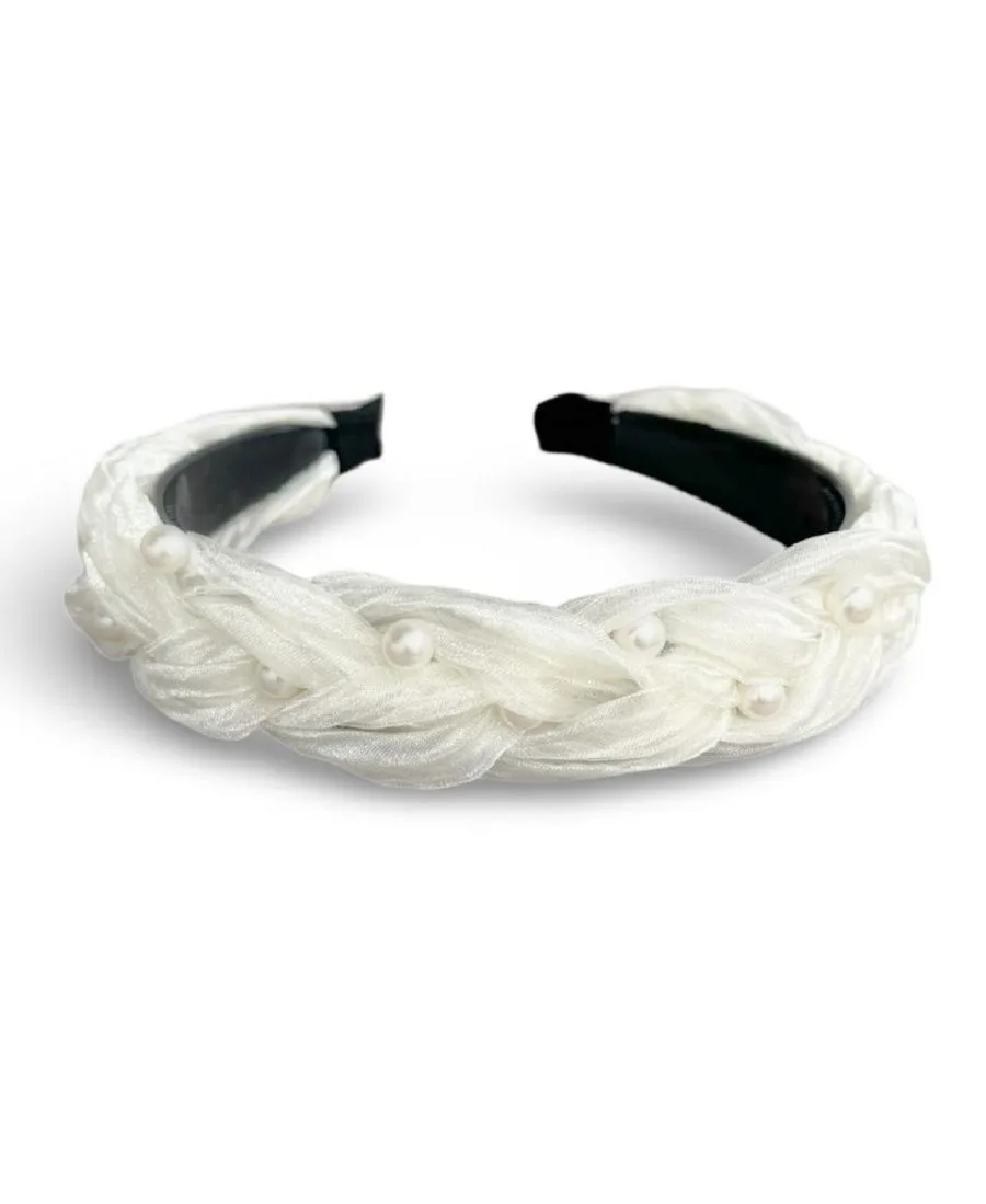 Headbands of Hope Повязка на голову «Румяная коса» - «Белая жемчужина» — фото 2