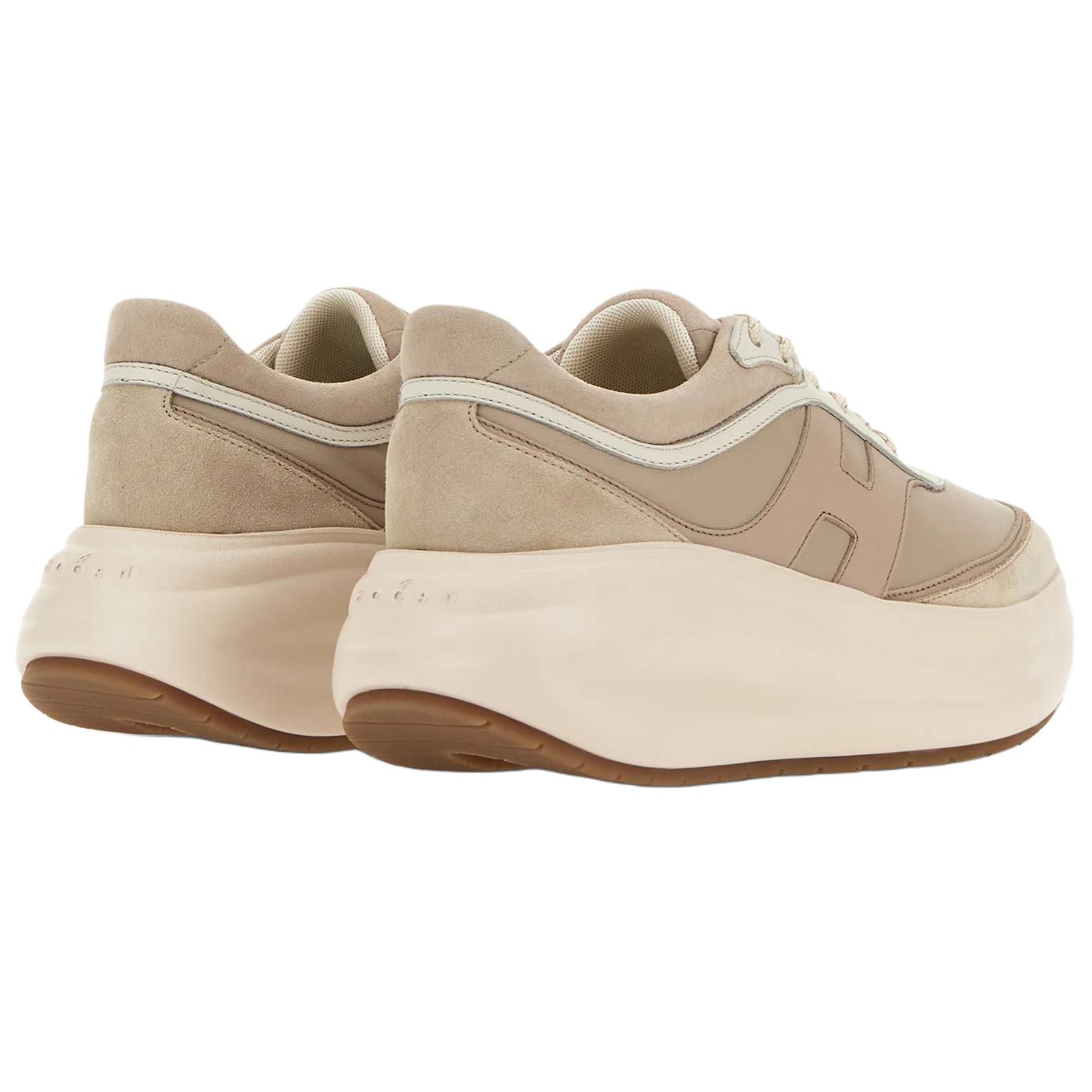 HOGAN H696 Кроссовки женские низкие повседневные светло-умбра, цвет Light Umber — фото 4